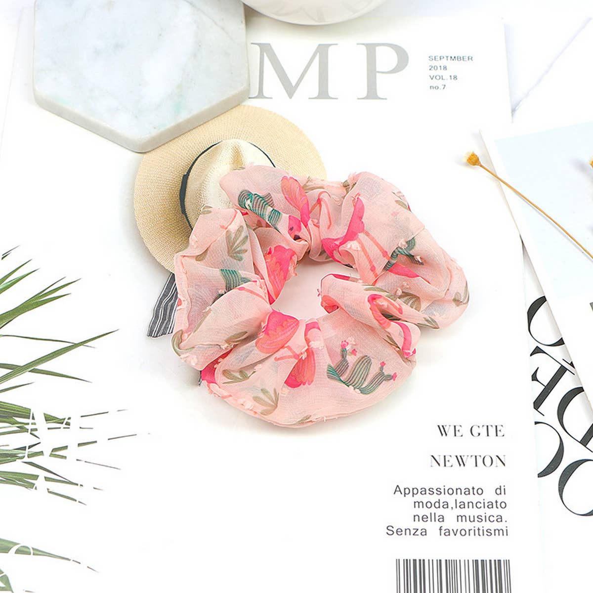 NEW FLAMINGO MESH HAIR TIE_CWAHA1018