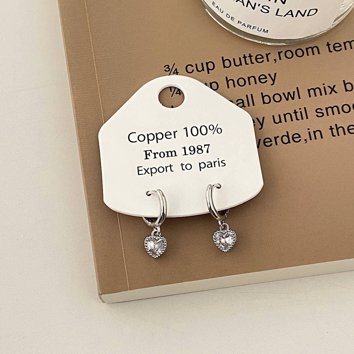 Valentines Day Zircon Heart Pendant Earrings