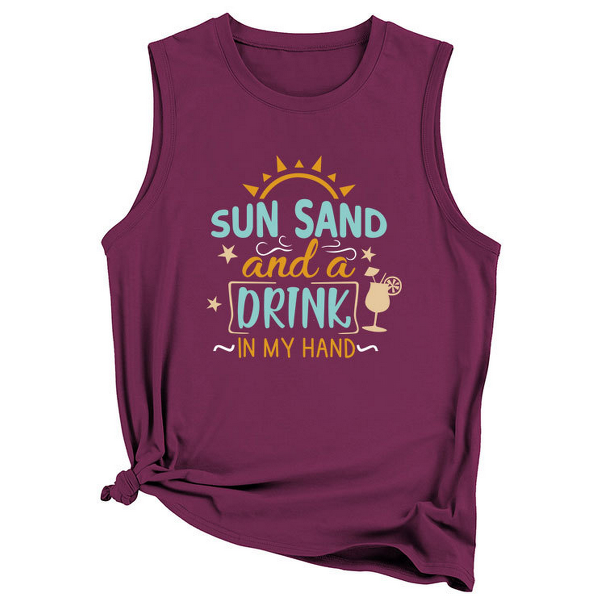 Wome Casual Loose Fit Tank Top, Minimal Style_Cwttsl0418