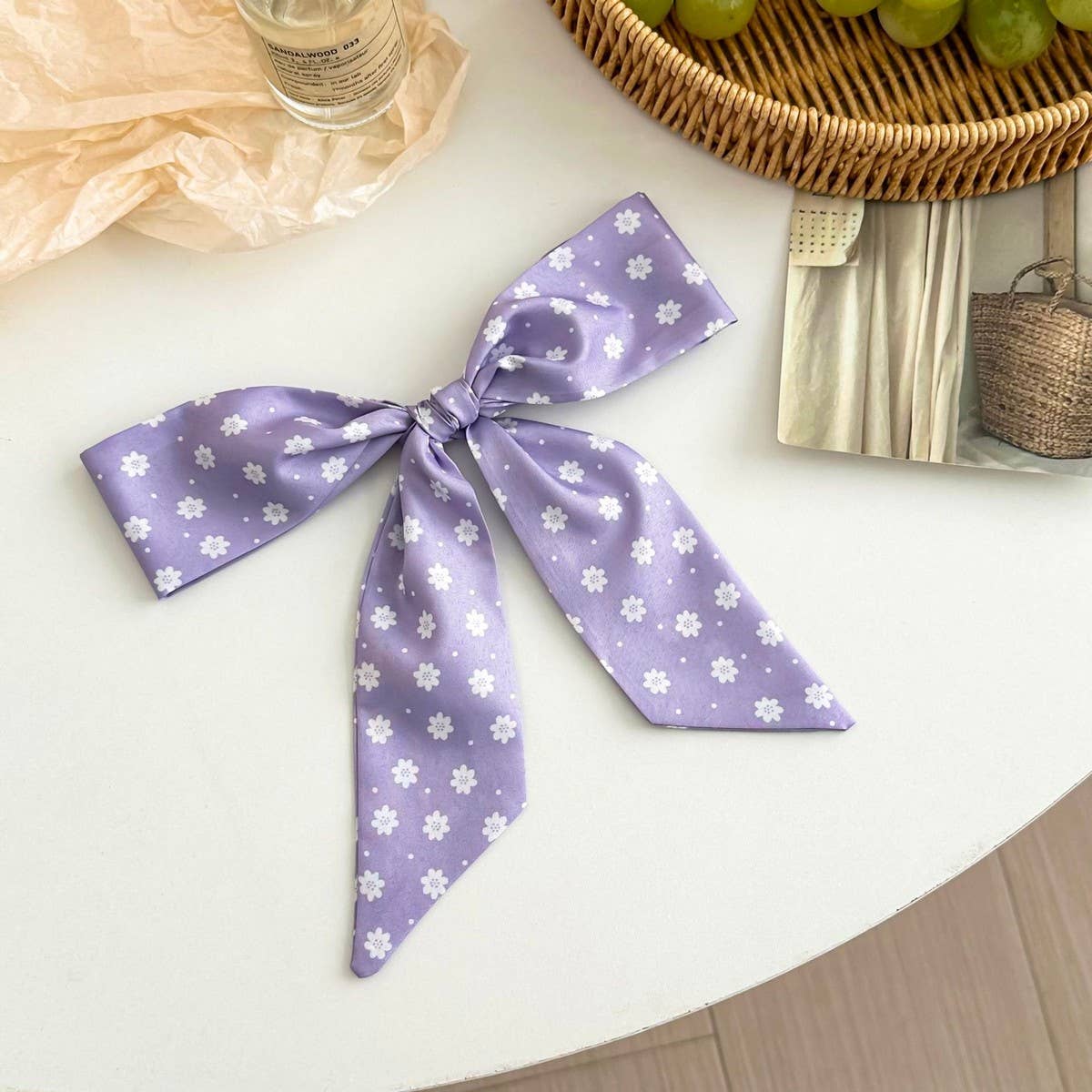 Striped Dot Skinny Scarf Hair Wrap Belt_Cwasc03018