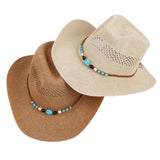 OUTDOOR BREATHABLE WESTERN COWBOY STRAW HAT_CWAH1193