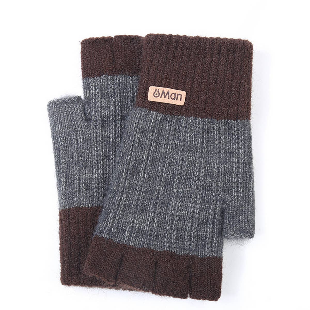 Warm Velvet And Thickened Half Knitted Gloves_Cwag0134