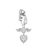 NO PIERCING NAVEL CLIP RING WITH MOON HEART CHARM＿cWMM9227
