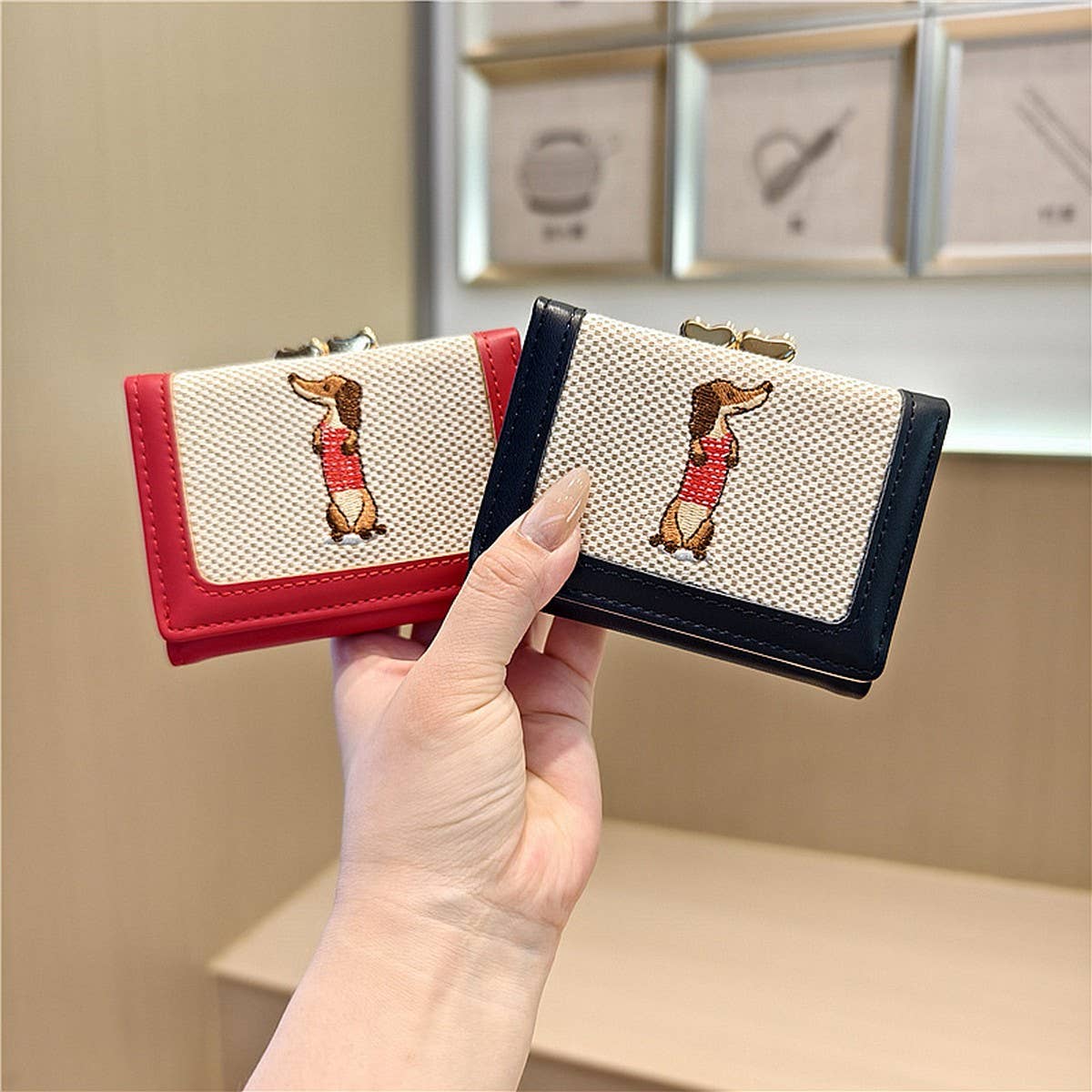 New Pu Embroidered Cartoon 3-Fold Wallet_Cwab06263