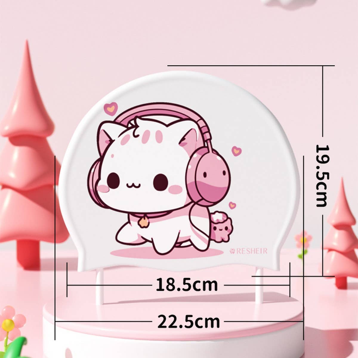 GIRLS SILICONE SWIM CAP WATERPROOF CARTOON PRINT_CWMM6725