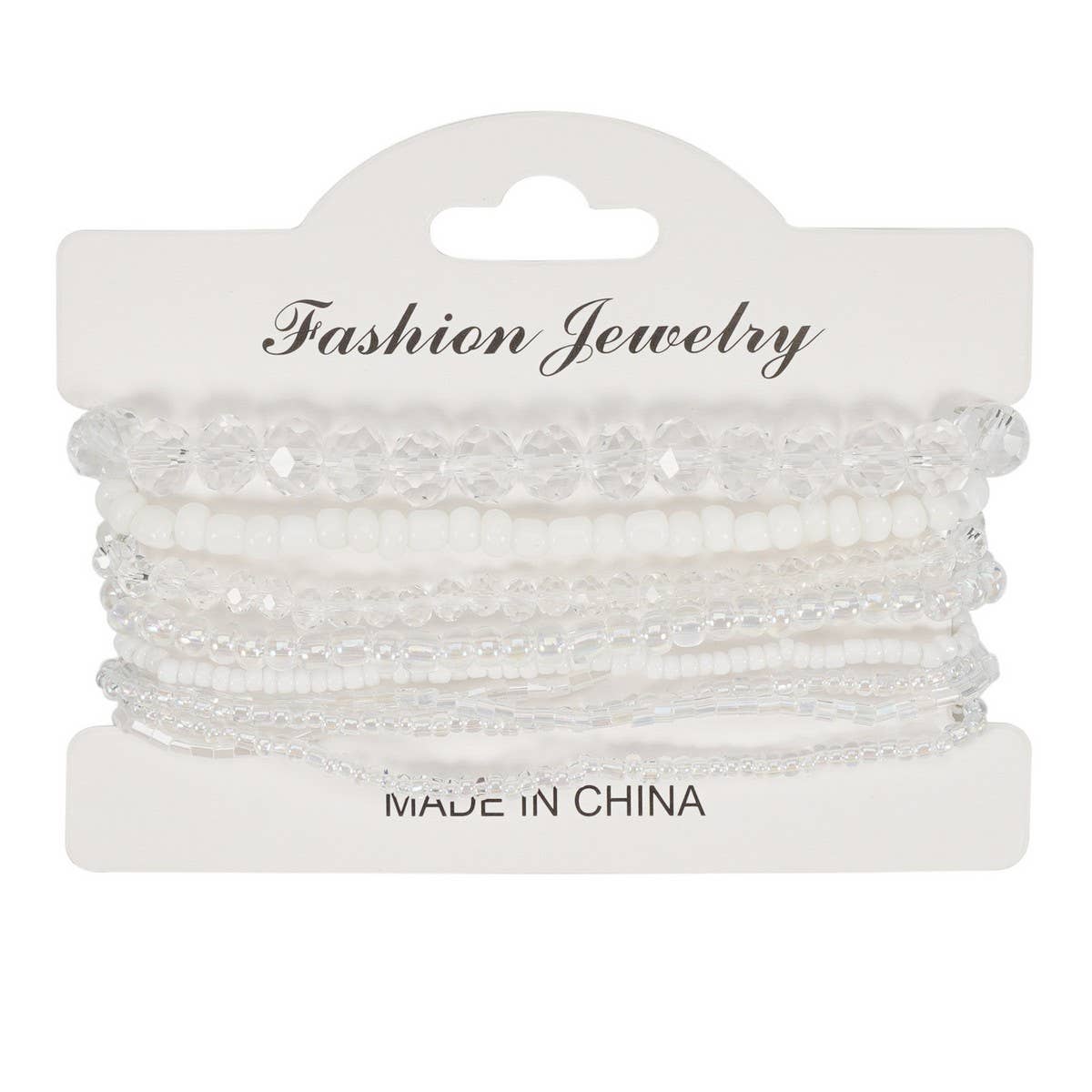 Cwaje05691_Boho Crystal Beaded Multi Layer Elastic Bracelet