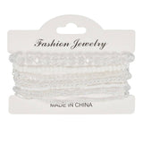 Cwaje05691_Boho Crystal Beaded Multi Layer Elastic Bracelet