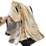 SILKY PRINT SCARF WRAP CHIC BEACH SUN COVER_CWASC0523