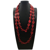 COCONUT SHELL RED MULTI LAYER BEAD VINTAGE NECKLACE_CWMM4571
