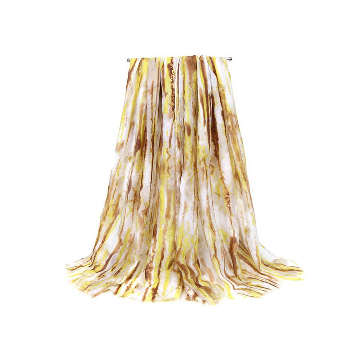 COLOR LINE PRINT SCARF GOLD ACCENT BEACH WRAP_CWASC0686