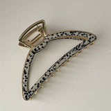 Half Moon Gold Metal Hair Clip Large For Women_Cwaha0298