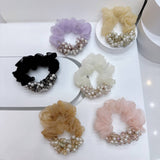 SWEET CRYSTAL PEARL SCRUNCHIE NEW SIMPLE HAIR TIE_CWAHA6773