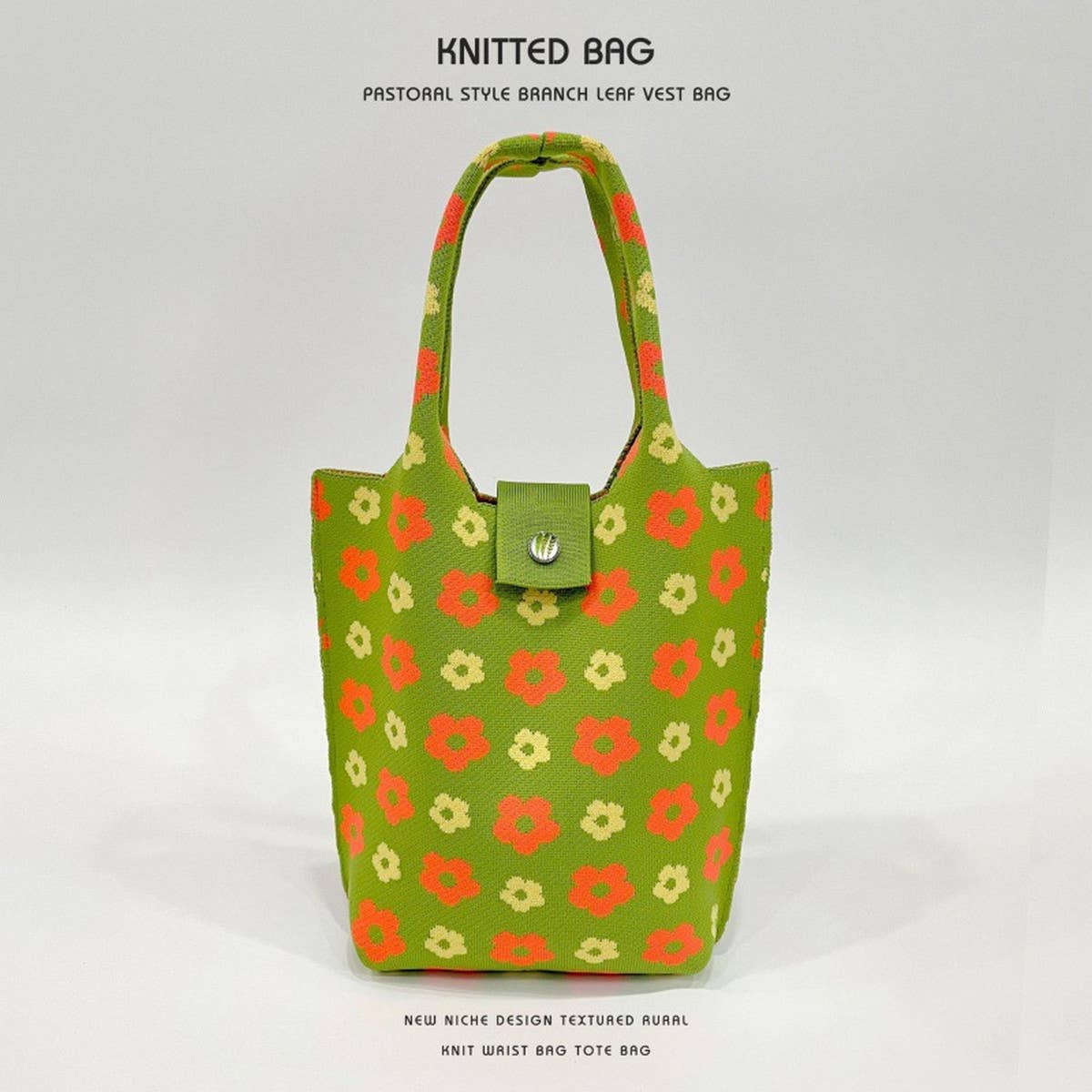 Women Casual Floral Knitted Shoulder Bag_Cwab1530