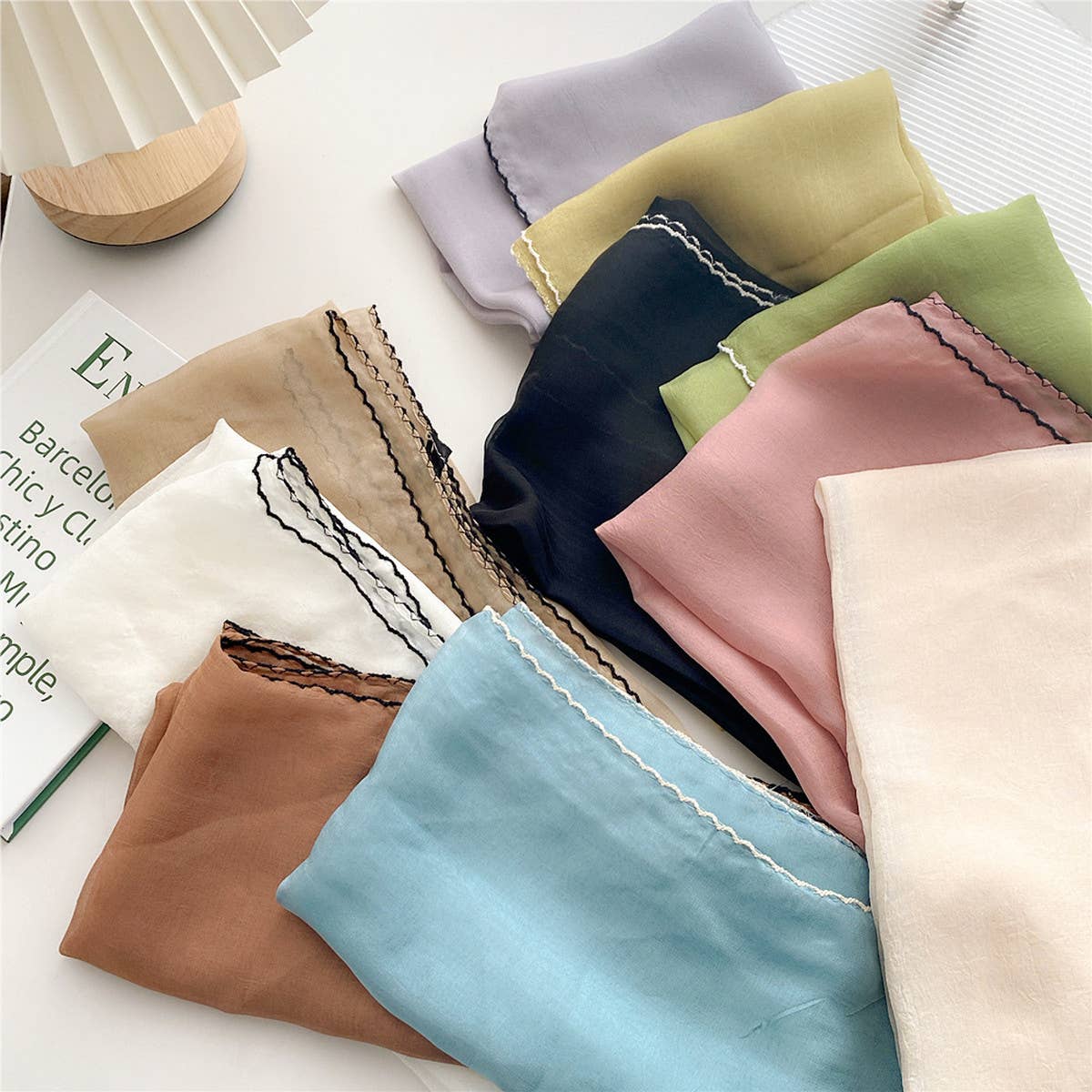 Cwasc2386_Long Solid Color Thin Small Scarf
