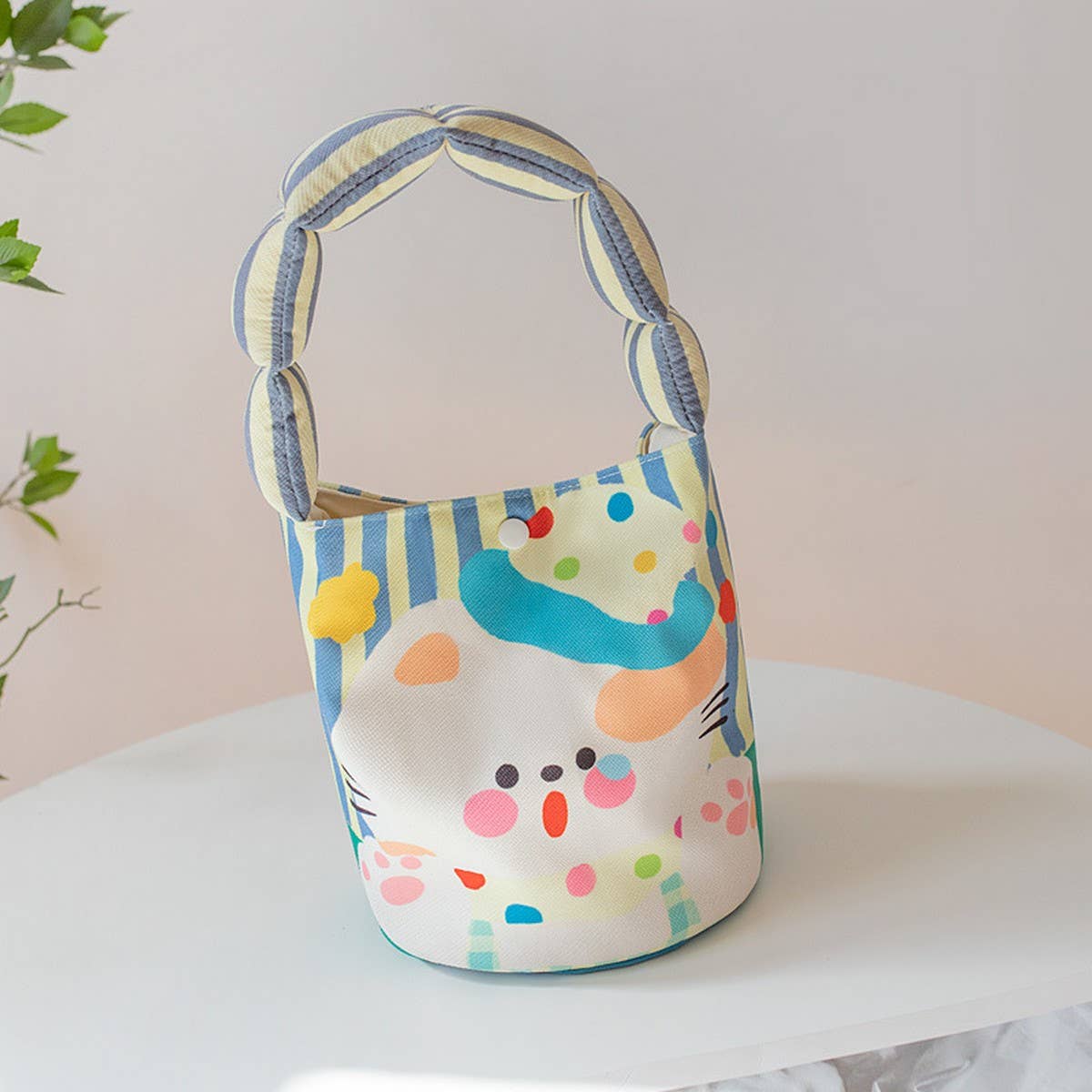 CUTE CANVAS BUCKET TOTE CROSSBODY STYLE_CWAB5597