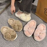 Women Winter Bow Fluffy Slippers_Cwshs0377