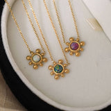 DELICATE SMALL SOLID COLOR SUNFLOWER NECKLACE_CWMM5553