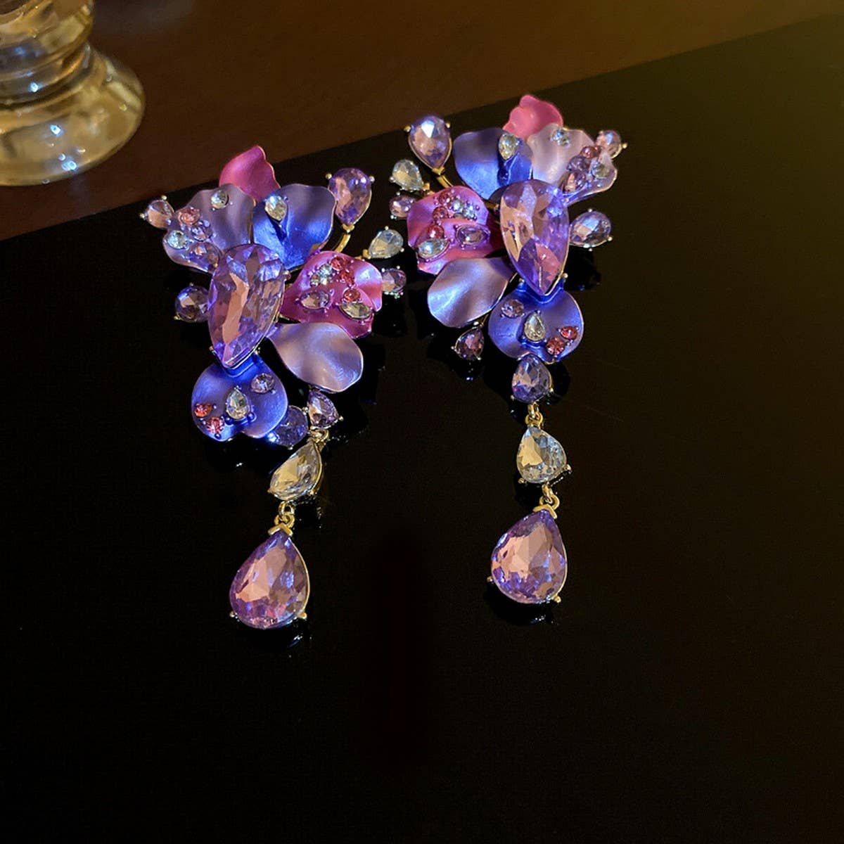 FLOWER TASSEL EXAGGERATED PERSONALITY EARRINGS_CWAJE2342