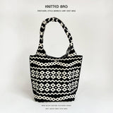 NEW NICHE DESIGN PATTERN KNITTED SHOULDER HANDBAG_CWAB2377