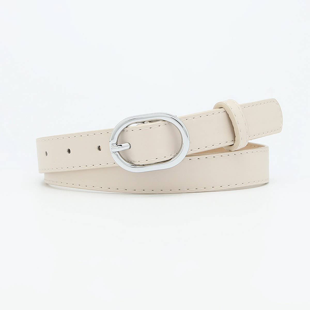Womens Belt With Simple Silver Buckle Decoration_Cwmm0766
