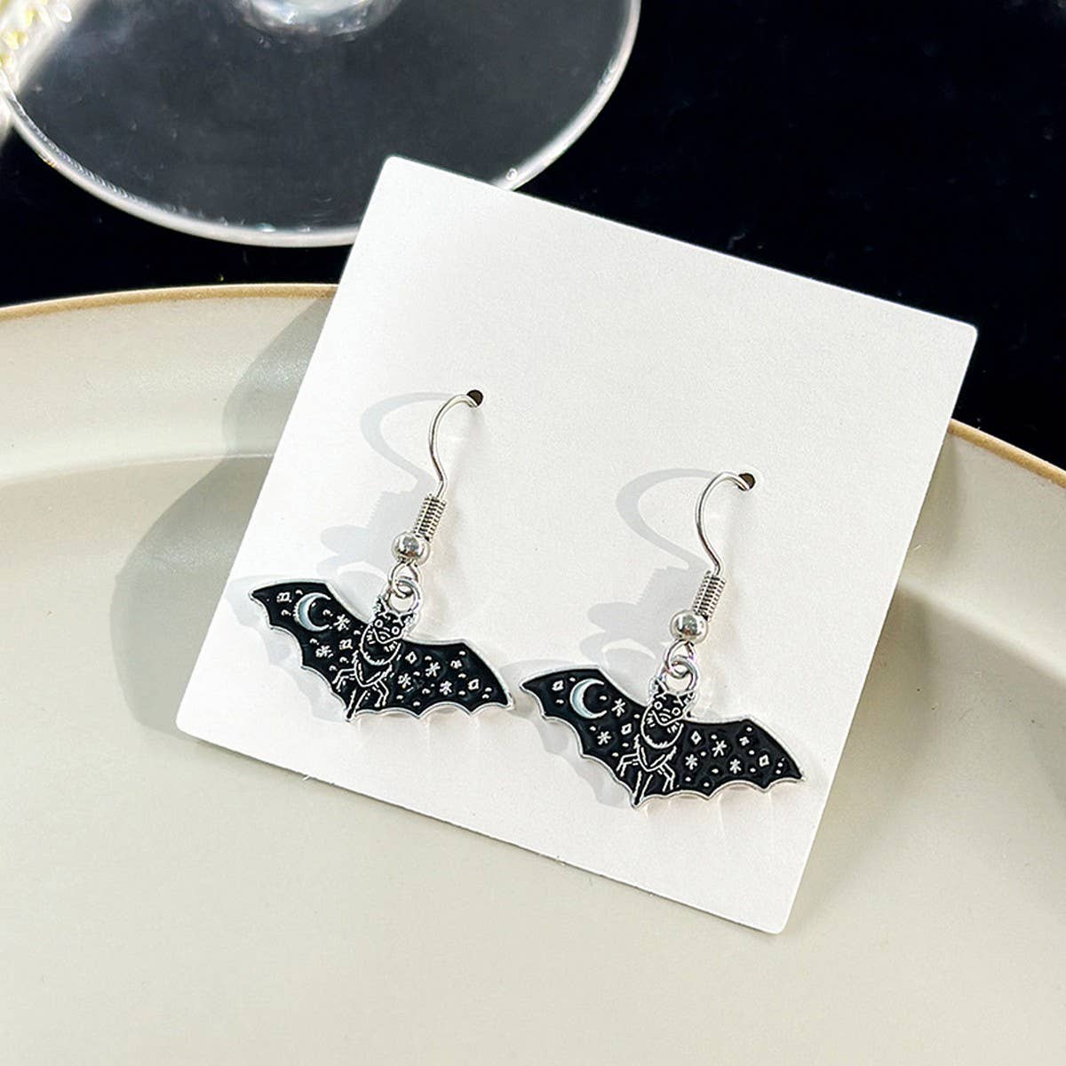 DARK HALLOWEEN FUNNY CREATIVE BAT EARRINGS_CWAJE1842