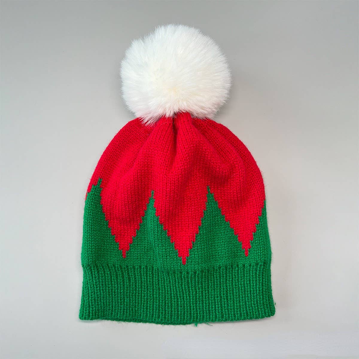 Cwah0749_Christmas Bell Knitted Santa Hat With Twist