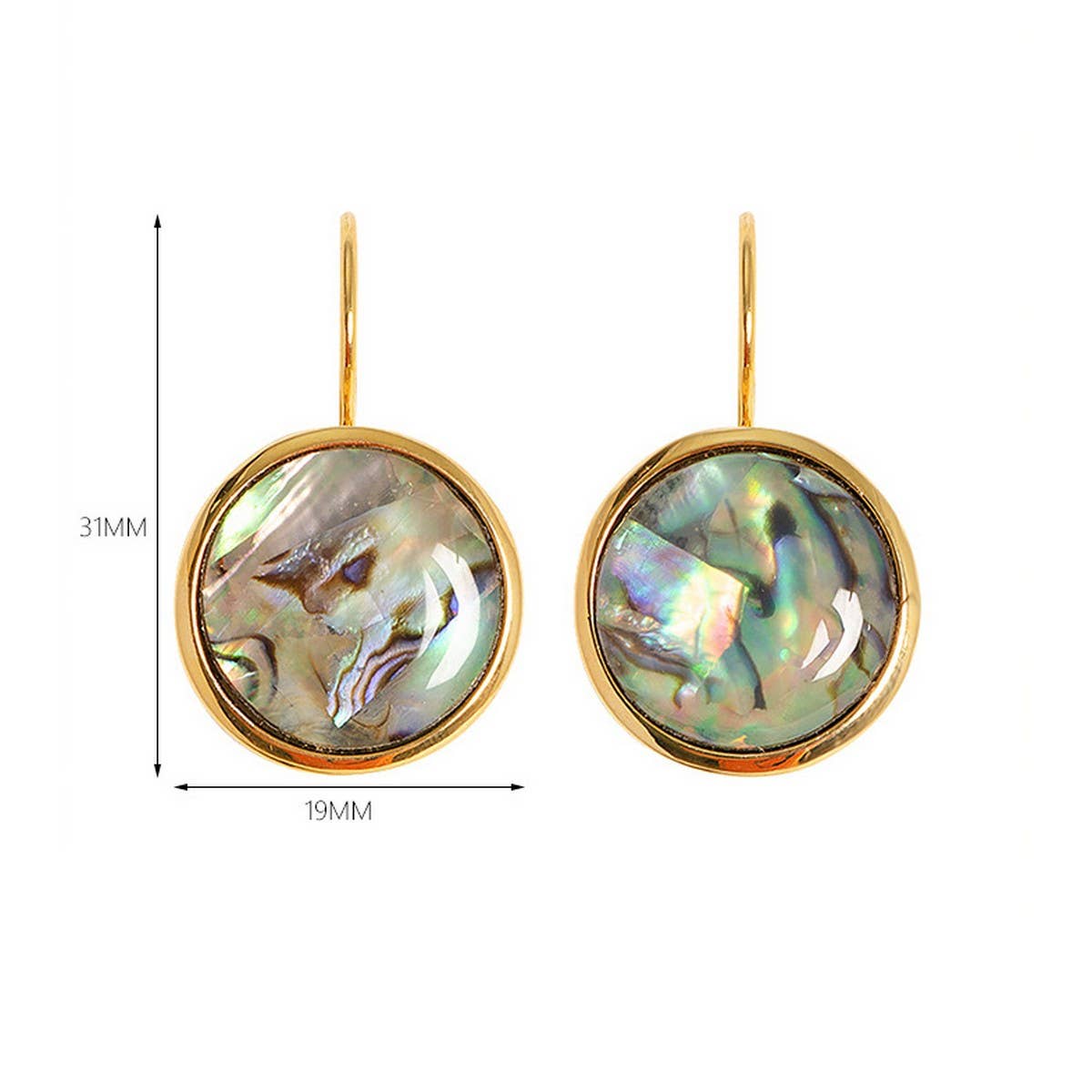 ABALONE GEOMETRIC EAR CLIPS COLORFUL SHELLEARRINGS_CWMM4301