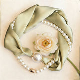 Solid Pearl Magnetic Silk Neck Scarf_Cwasc03939