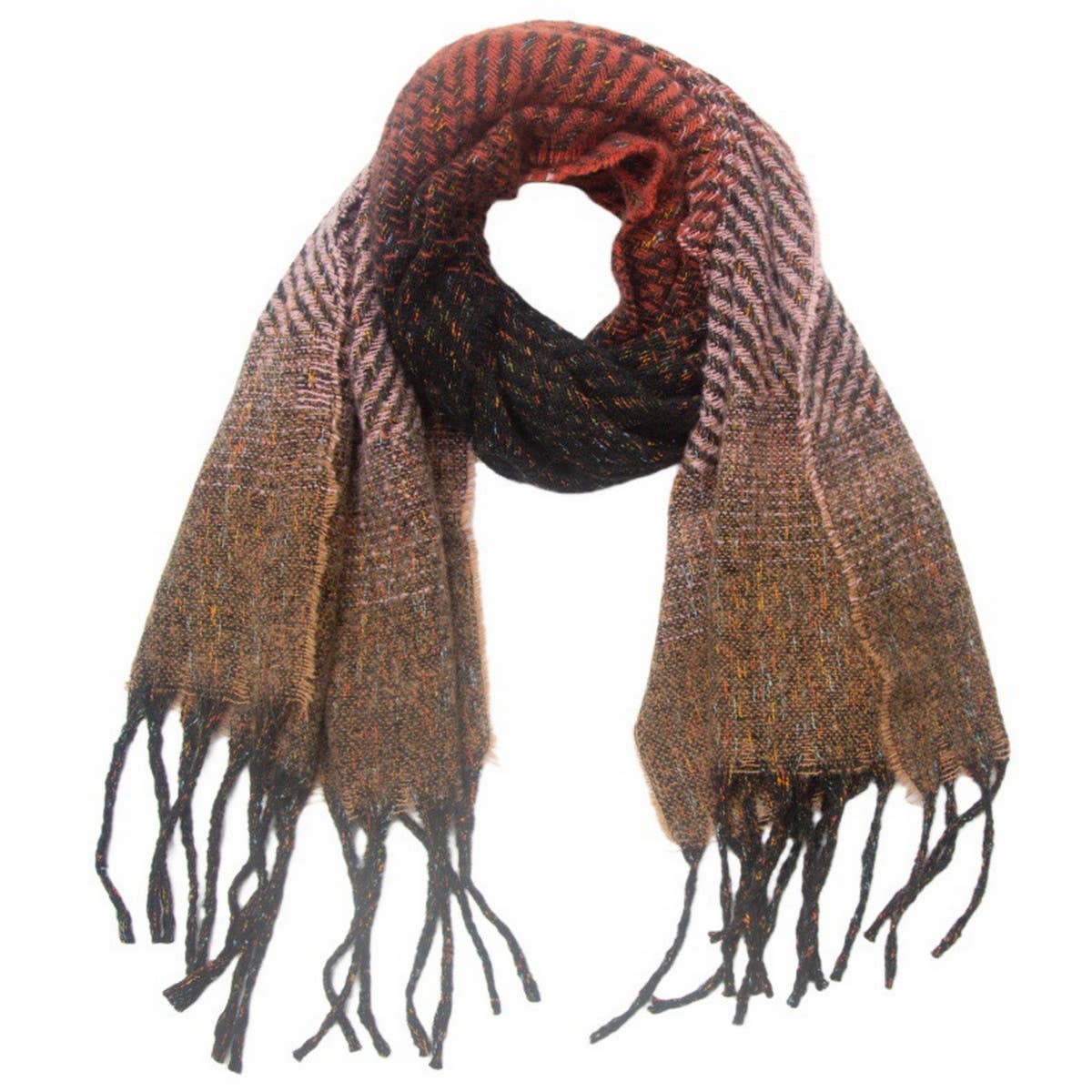 GRADIENT TASSEL SCARF FOR WOMEN WINTER SHAWL_CWASC0858