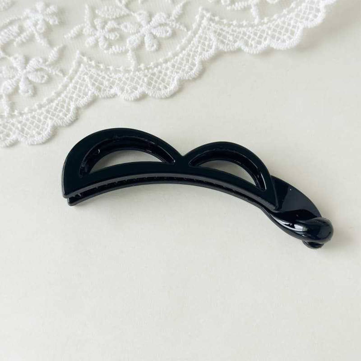 Bow Banana Hair Clip Elegant Ponytail Holder_Cwaha07559