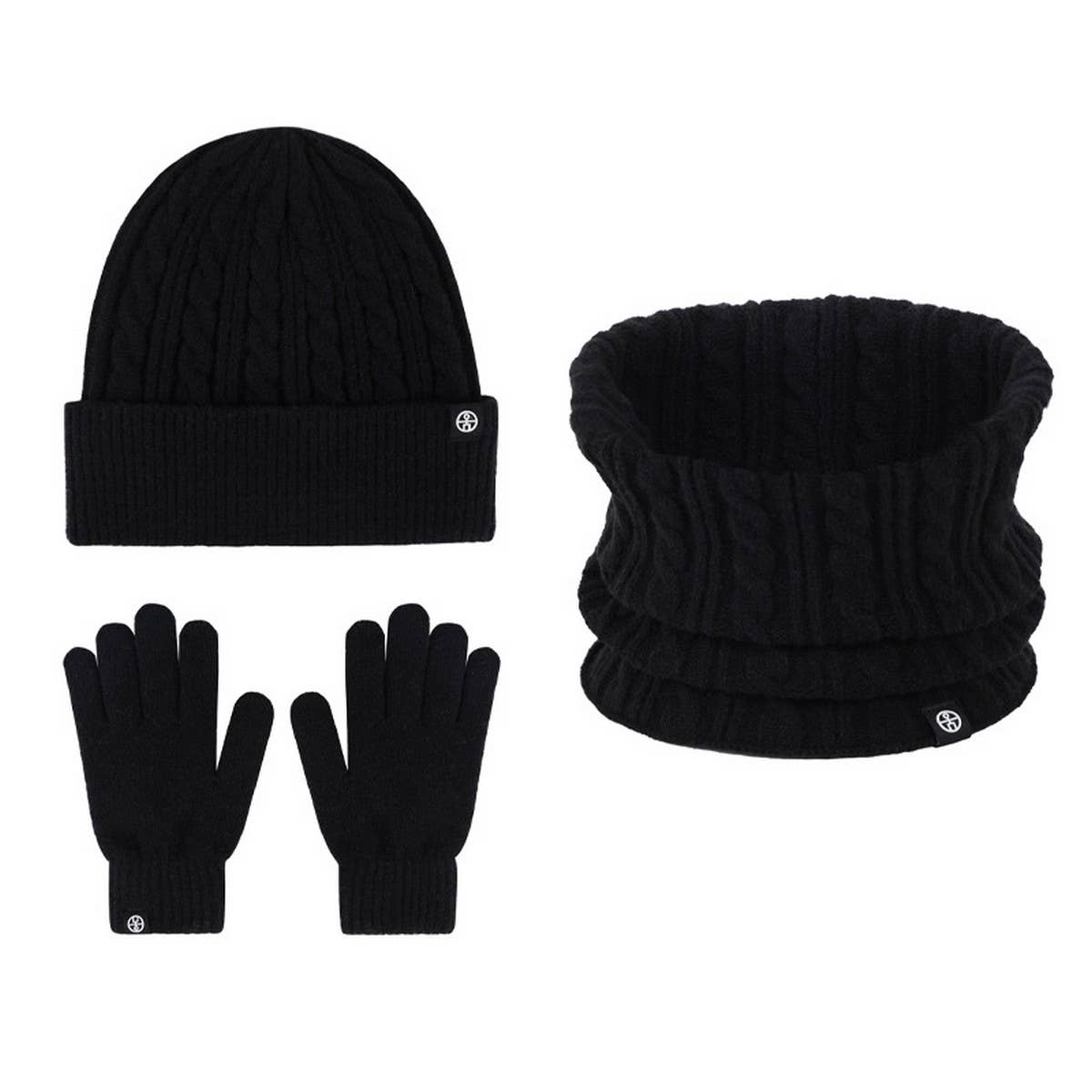 Winter Warm Ear Protection Knitted Gloves Set_Cwmm2873