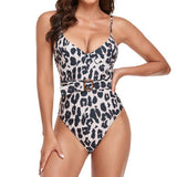 Womens Leopard Print One-Piece Swimsuit