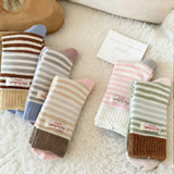 Thick Fleece Striped Crew Slouchy Socks_Cwms03221