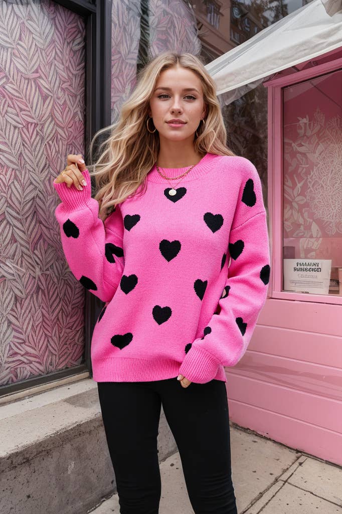 Valentines Love Pullover Sweater For Women