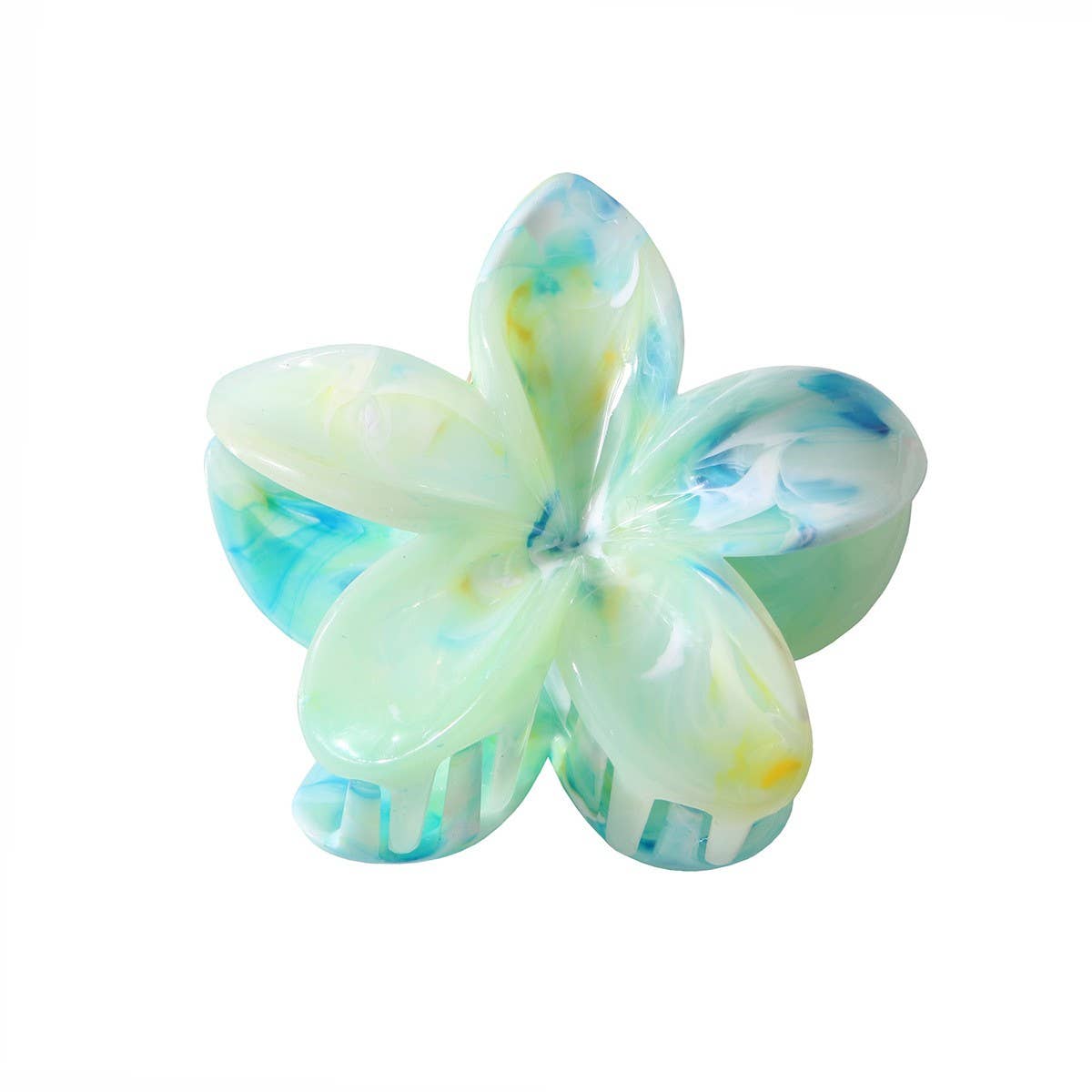 Cwaha07431_Marble Flower Hair Claw Clip For Women Updo