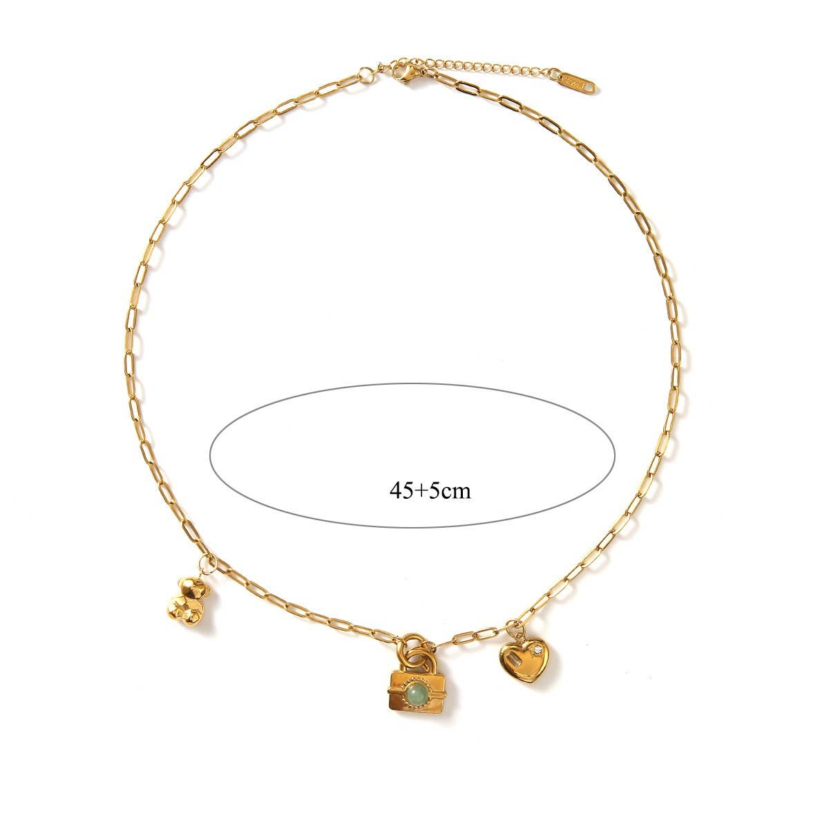 NEW 18K STEEL SUNFLOWER EVIL EYE NECKLACE_CWMM8866