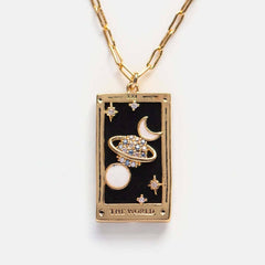 NEW RETRO DIAMOND DROP OIL SQUARE NECKLACE_CWMM3743