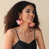 U-Shaped Beaded Tassel Earrings Dopamine Style_Cwmm6167