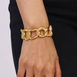 IRREGULAR CHAIN 18K GOLD STAINLESS STEEL BRACELET_CWAJE4672