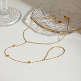 18K GOLD BEADED TOE ANKLET CHAIN STAINLESS_CWAJE4750