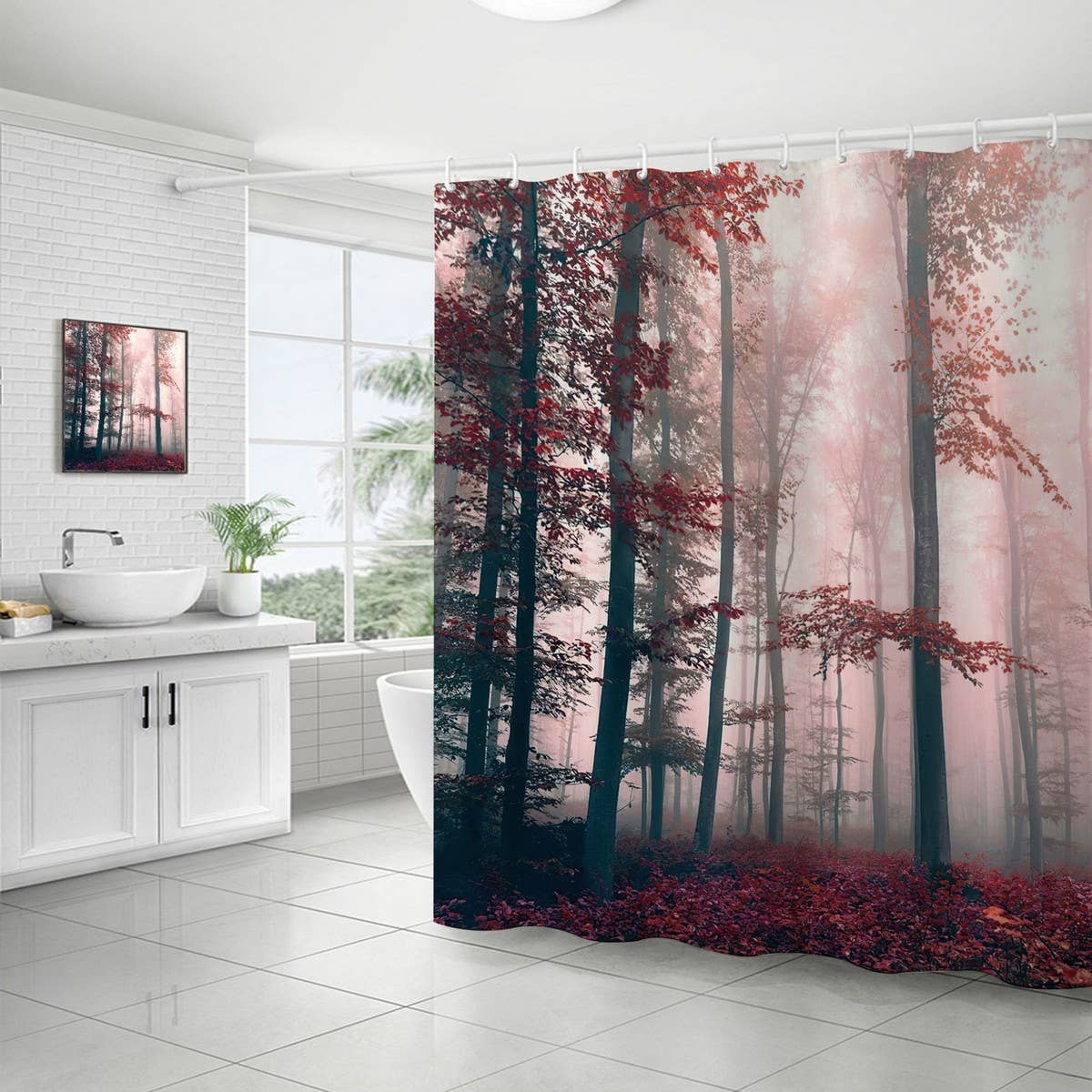 FOREST DIGITAL PRINTING SHOWER CURTAIN_CWMM1800