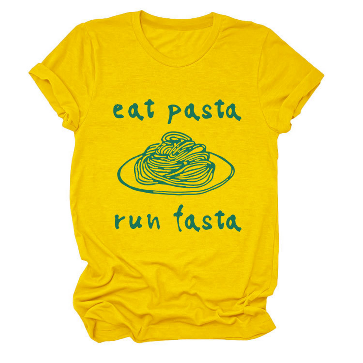 Trendy Womens Short Sleeve Tee Eat Pasta Run