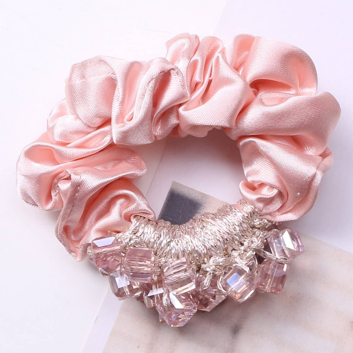 ELEGANT CRYSTAL SCRUNCHIE FASHION HAIR TIE_CWAHA6863