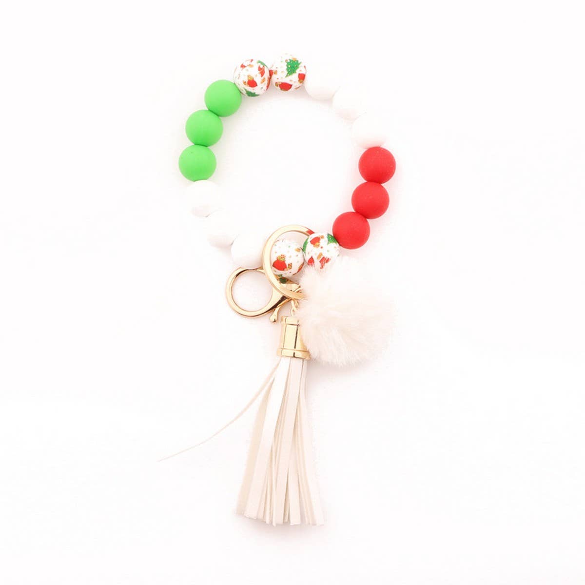 CHRISTMAS SILICONE BEAD BRACELET KEYCHAIN GIFT_CWMM7010