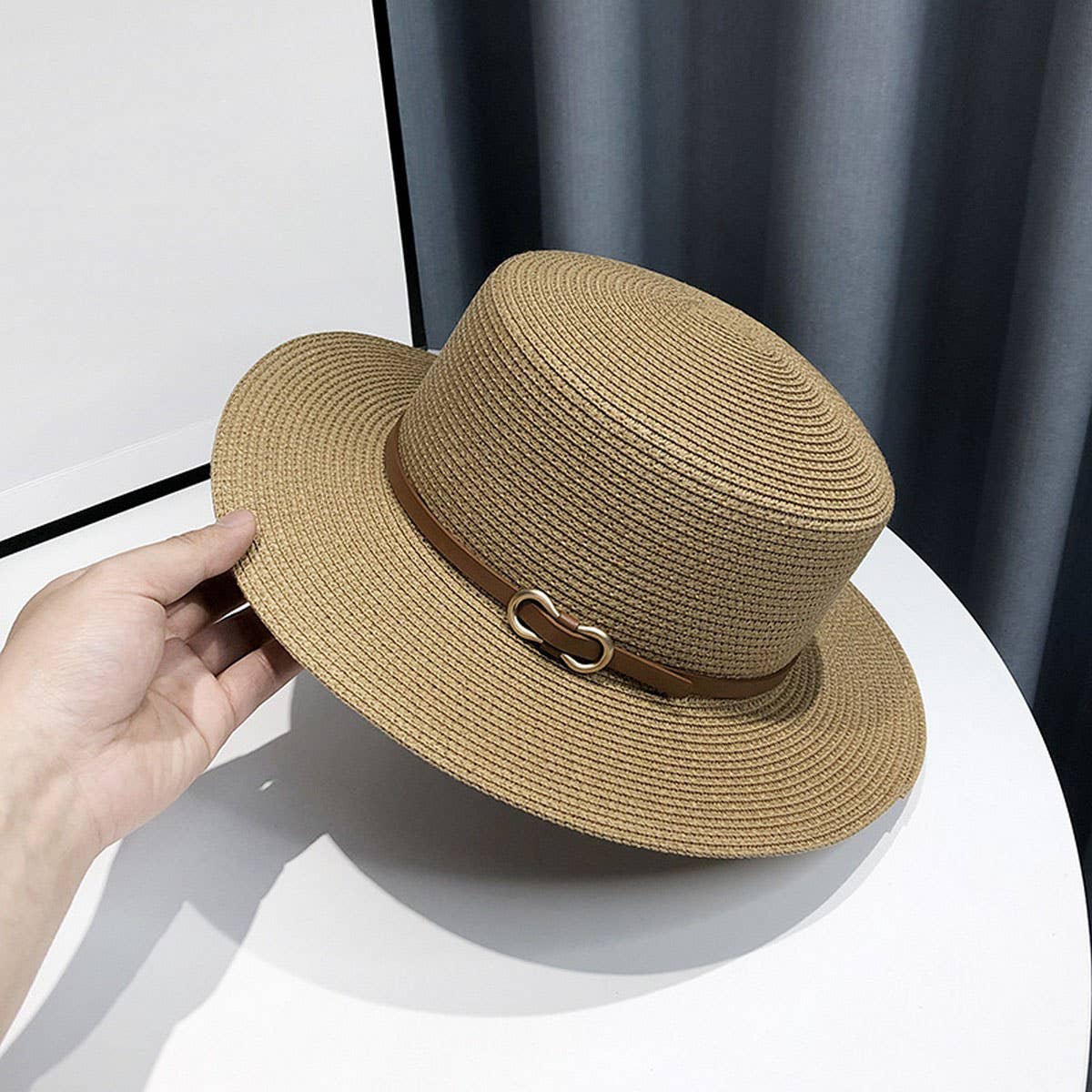 SUMMER BEACH ELEGANT SUN PROTECTION STRAW HAT_CWAH3415