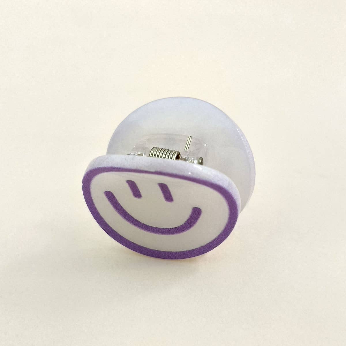 ACRYLIC SMILEY FACE HAIR CLAW CUTE BACK CLIP_CWAHA0285