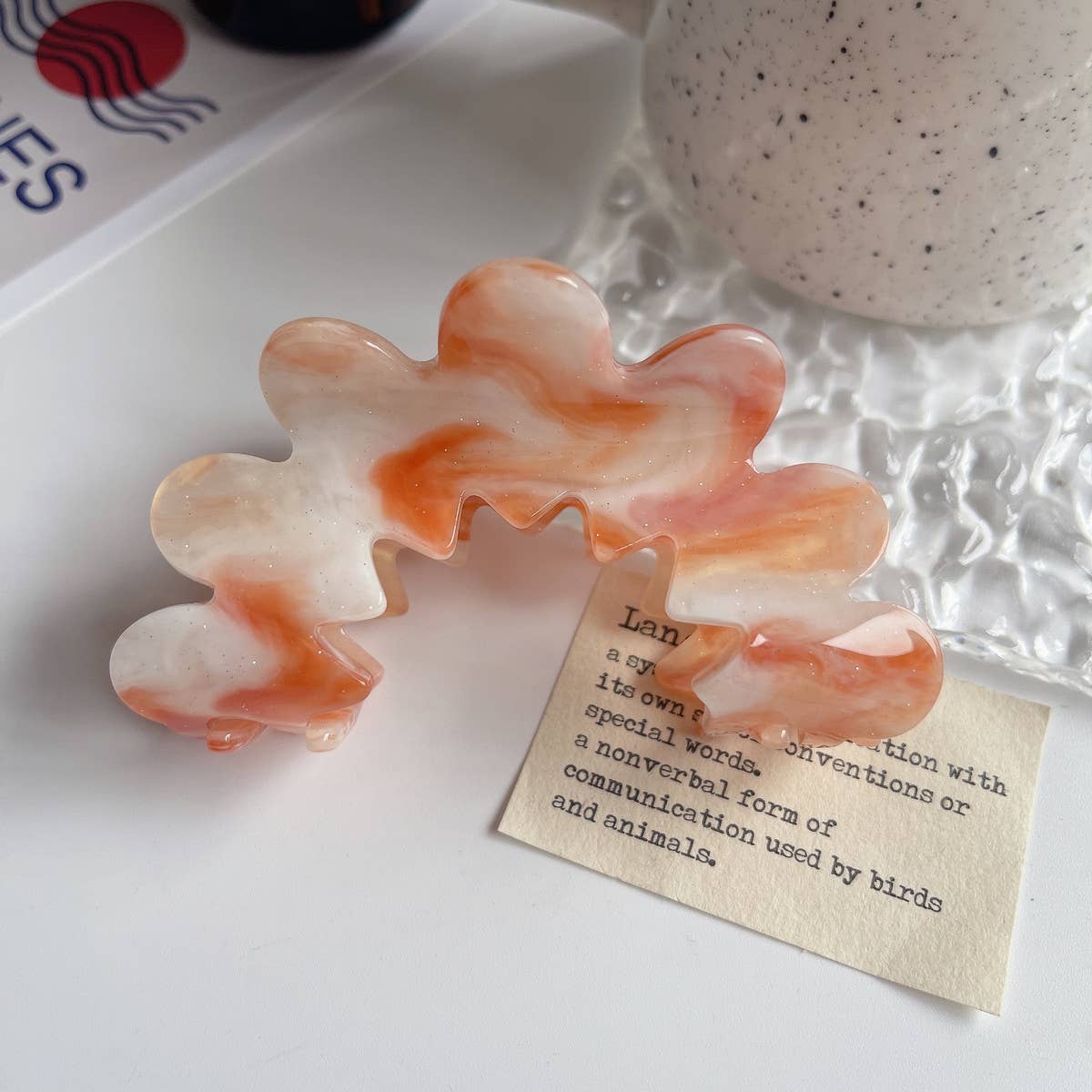 Wavy Flower Acetate Hair Claw, Simple Fresh Clip_Cwaha1328