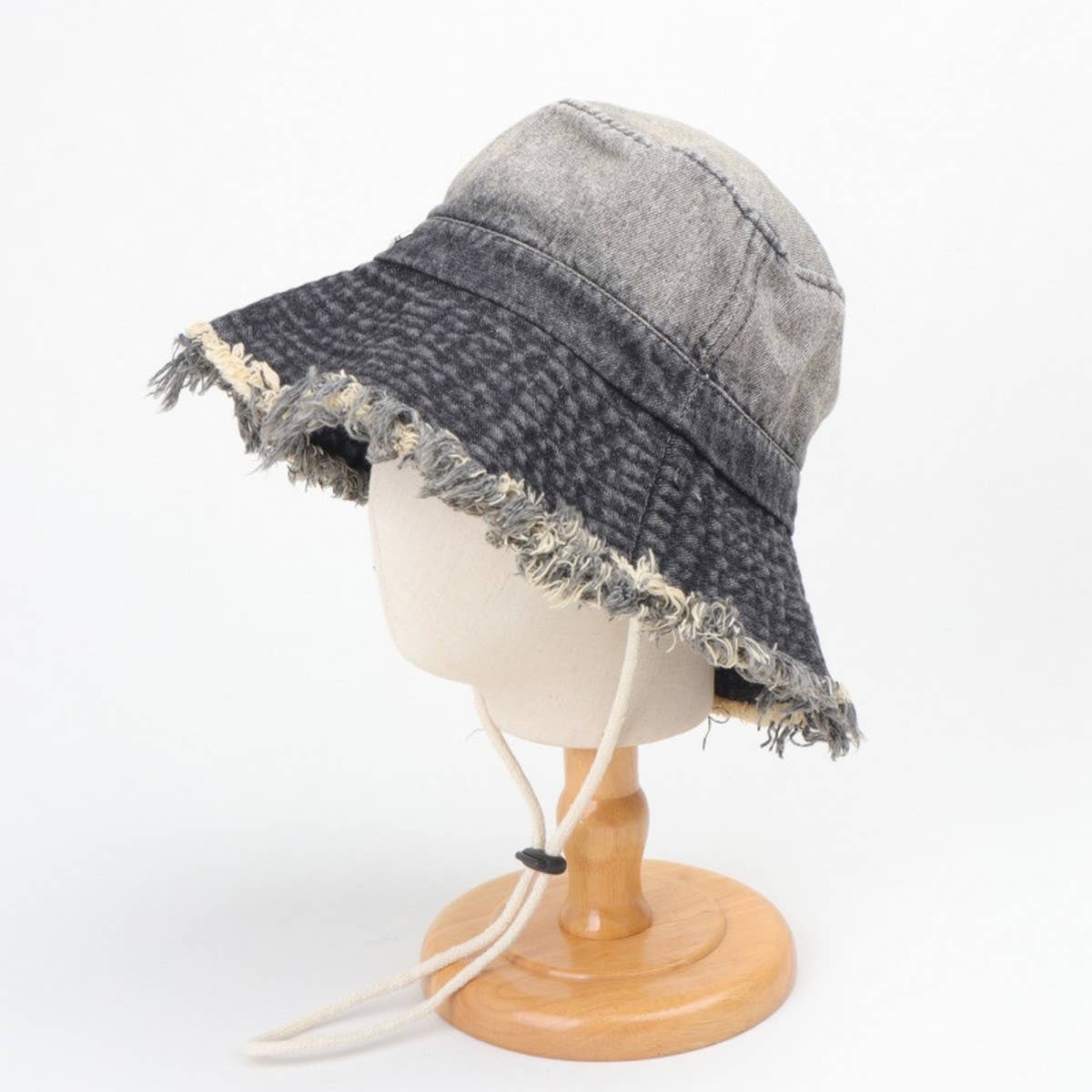 Vintage Washed Raw Edge Gradient Bucket Hat_Cwah1133