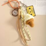 CREATIVE ICE CREAM KEYCHAIN WITH BRAIDED CORD_CWMM7647