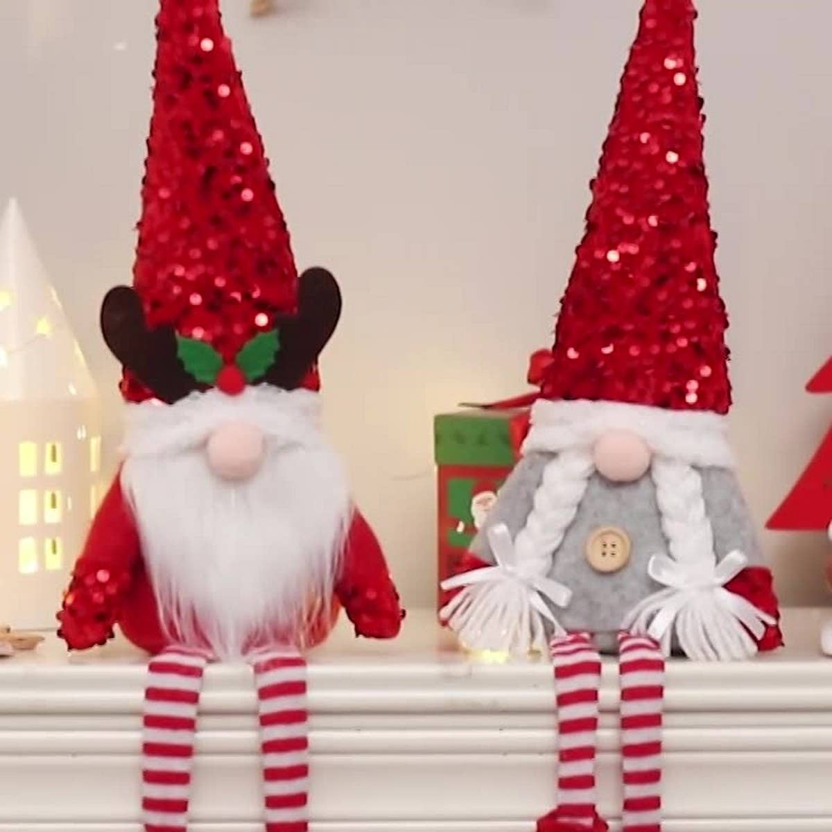 SEQUIN CUTE FACELESS REINDEER RUDOLF PLUSH TOY_CWAJE05384